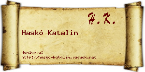 Haskó Katalin névjegykártya